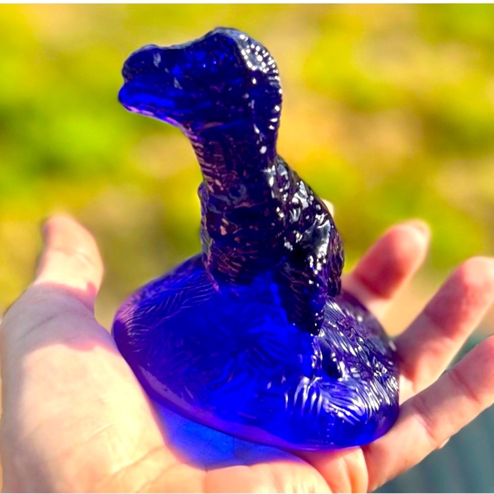 Boyd glass vintage blue T. rex dinosaur